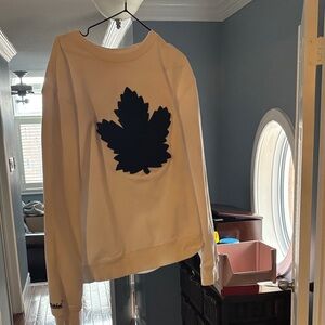 Mitchell & Ness White and Navy Crewneck Toronto maple leafs sweater